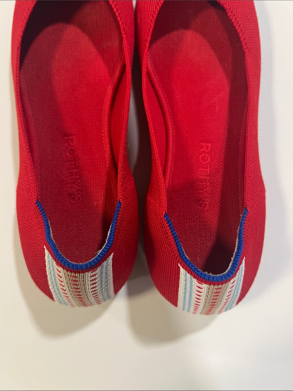 Rothy’s - The Square Flat Square Toe Ballet Shoe, Cardinal Red 9 - Picture 2 of 7